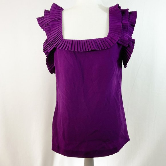 Loeffler Randall 100% Silk Blouse Size 8 - Picture 1 of 7